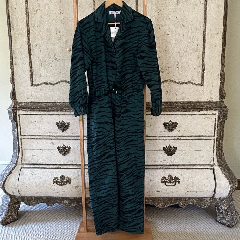 Rachel Antonoff adorable blue & black animal print jumpsuit.